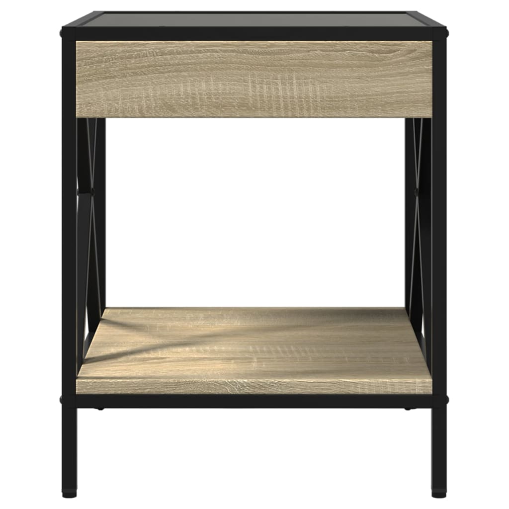 Bedside table with LED Infinity 40x40x49 cm Sonoma oak