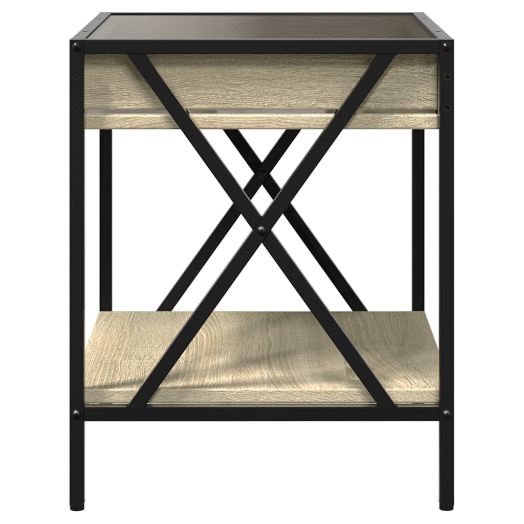 Bedside table with LED Infinity 40x40x49 cm Sonoma oak
