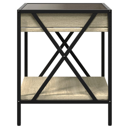 Bedside table with LED Infinity 40x40x49 cm Sonoma oak
