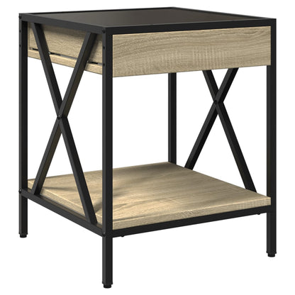 Bedside table with LED Infinity 40x40x49 cm Sonoma oak
