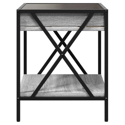 Bedside table with LED Infinity 40x40x49 cm Sonoma grey