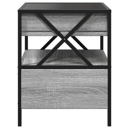 Bedside table with LED Infinity 40x40x51 cm Sonoma grey