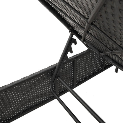 3 pcs sun lounger set with cushions poly rattan black