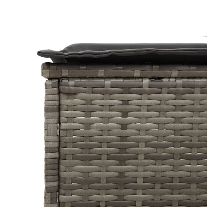 3 pcs sun lounger set with cushions poly rattan grey