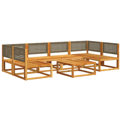 7 pcs garden sofa set with cushions solid acacia wood