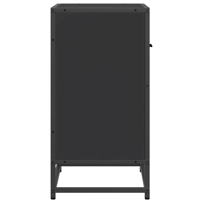 Mesa de cabeceira 60x31x60 cm madeira e metal preto