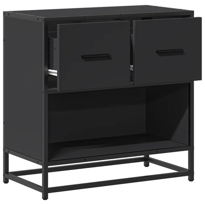 Mesa de cabeceira 60x31x60 cm madeira e metal preto