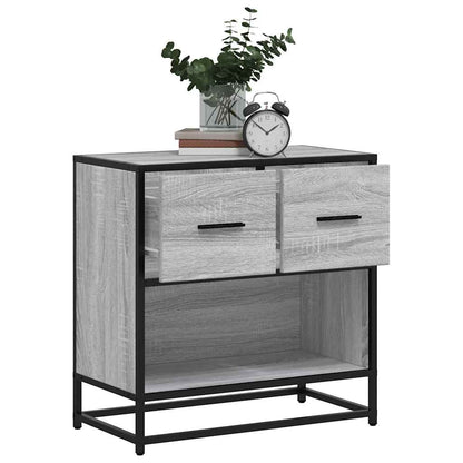 Mesa de cabeceira Sonoma 60x31x60 cm madeira e metal cinzento