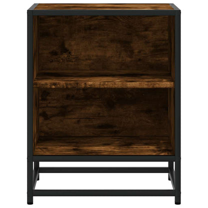 Mesa de cabeceira em carvalho fumado 40x31x50cm madeira e metal