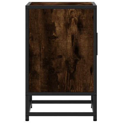 Mesa de cabeceira em carvalho fumado 40x31x50cm madeira e metal
