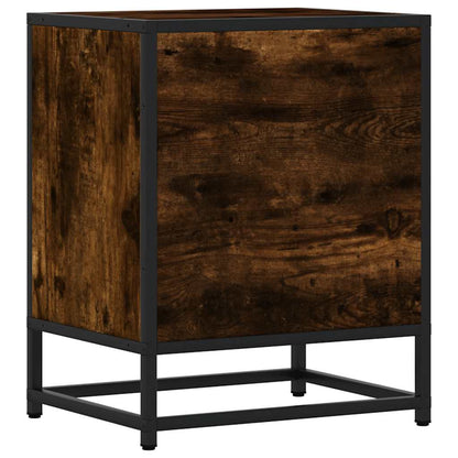 Mesa de cabeceira em carvalho fumado 40x31x50cm madeira e metal