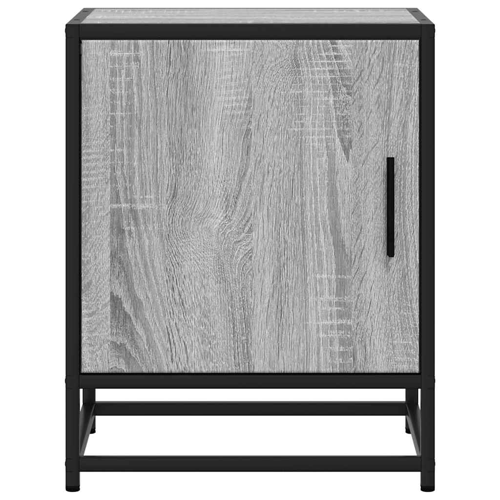 Mesa de cabeceira sonoma 40x31x50 cm madeira e metal cinzento