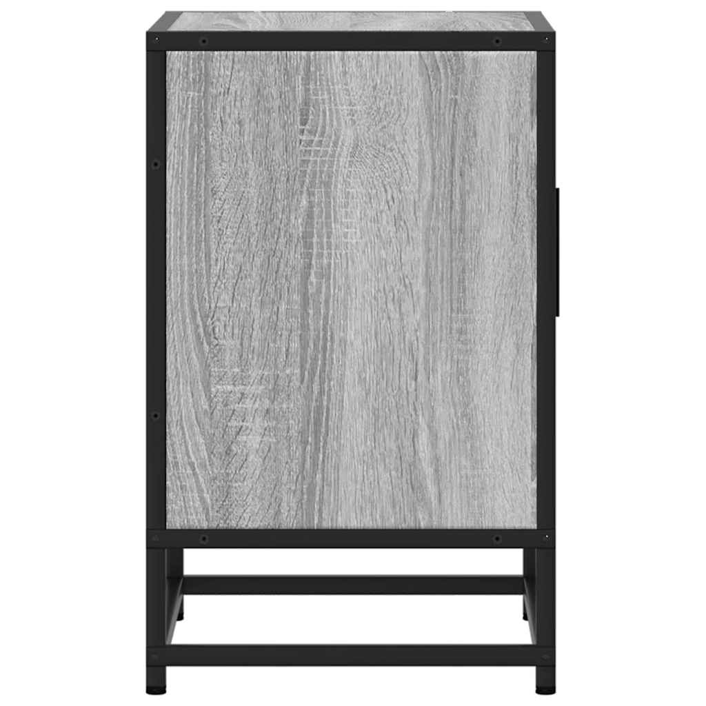 Mesa de cabeceira sonoma 40x31x50 cm madeira e metal cinzento