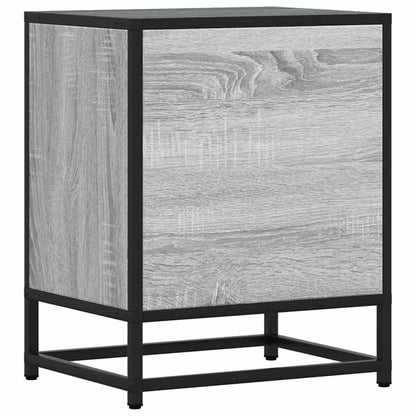 Mesa de cabeceira sonoma 40x31x50 cm madeira e metal cinzento