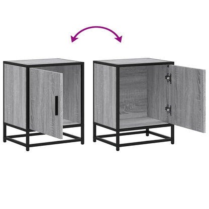 Mesa de cabeceira sonoma 40x31x50 cm madeira e metal cinzento