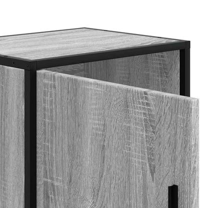 Mesa de cabeceira sonoma 40x31x50 cm madeira e metal cinzento
