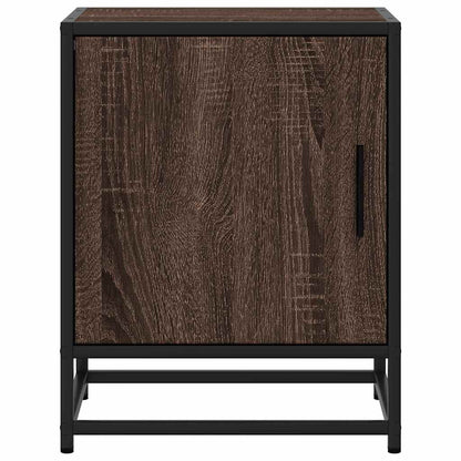 Mesa de cabeceira carvalho castanho 40x31x50 cm madeira e metal