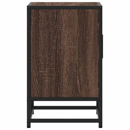 Mesa de cabeceira carvalho castanho 40x31x50 cm madeira e metal