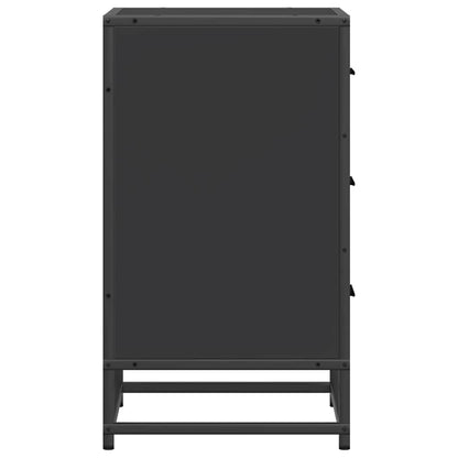 Mesa de cabeceira 40x34,5x60cm derivados de madeira preto metal