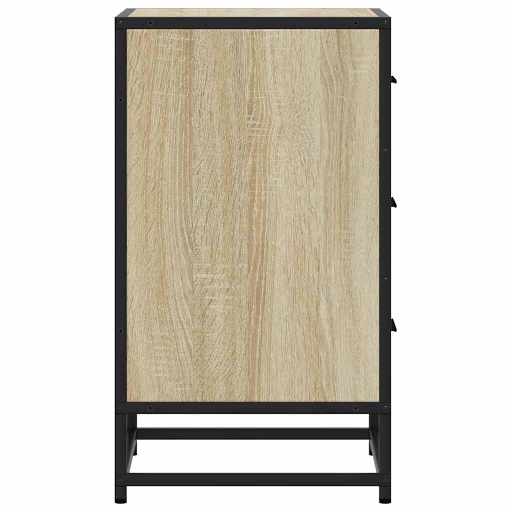 Mesa de cabeceira sonoma carvalho 40x34,5x60 cm madeira e metal
