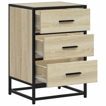 Mesa de cabeceira sonoma carvalho 40x34,5x60 cm madeira e metal