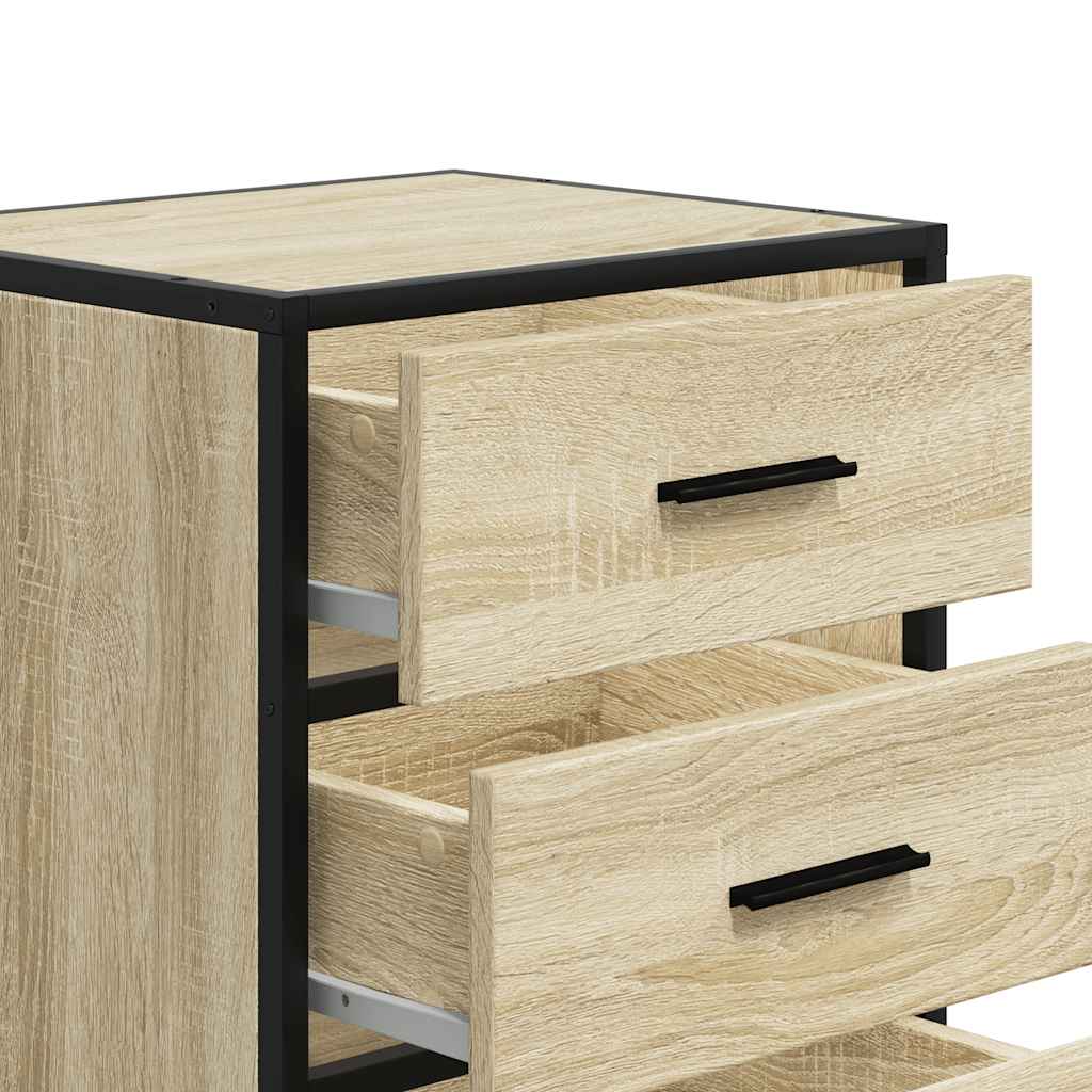Mesa de cabeceira sonoma carvalho 40x34,5x60 cm madeira e metal