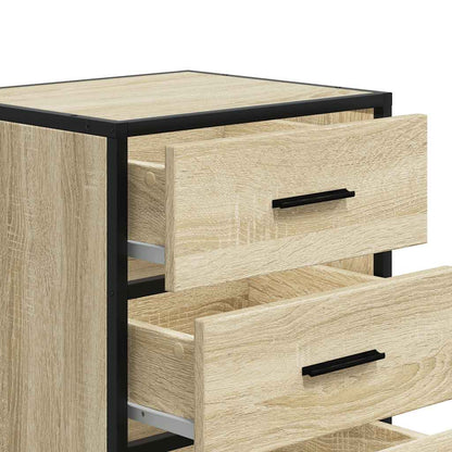 Mesa de cabeceira sonoma carvalho 40x34,5x60 cm madeira e metal