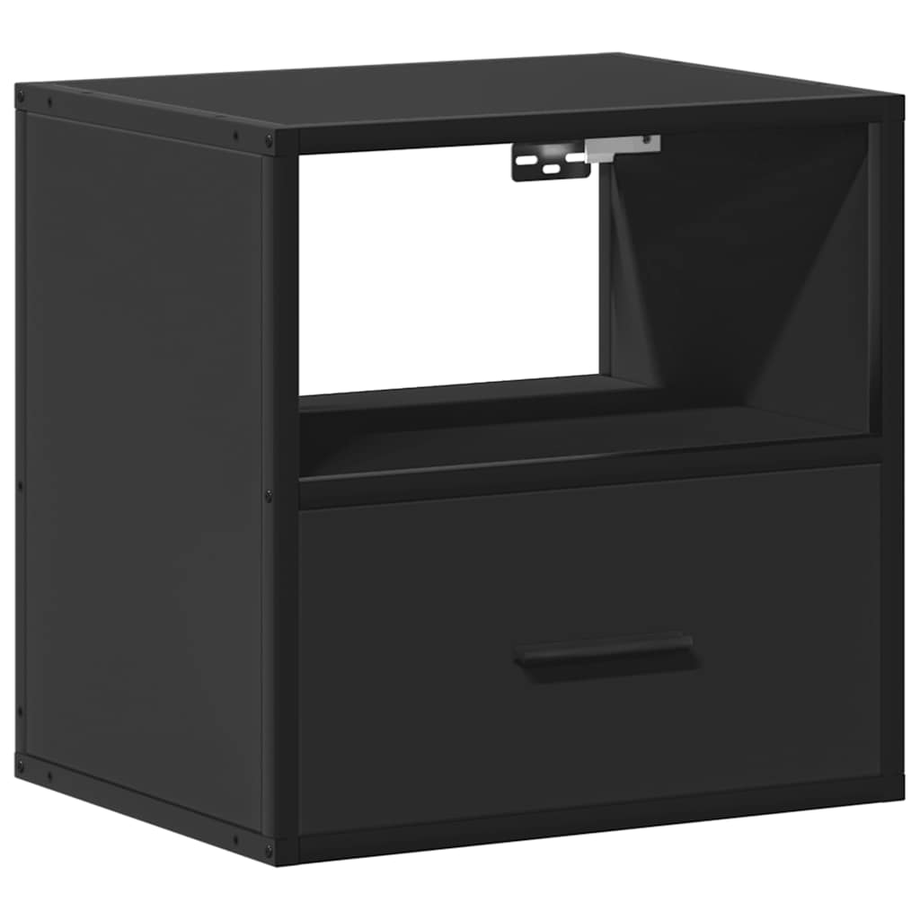 Mesas de cabeceira de parede 2 pcs 40x31x39,5 cm preto