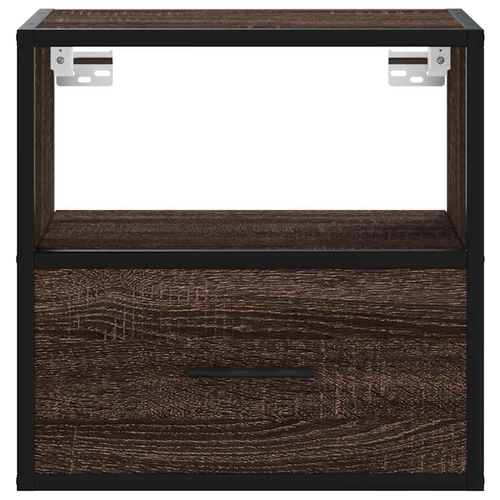 Mesa de cabeceira de parede 40x31x39,5 cm carvalho castanho