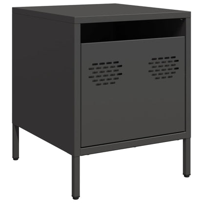 Bedside tables 2 pcs 35x39x43.5 cm black steel