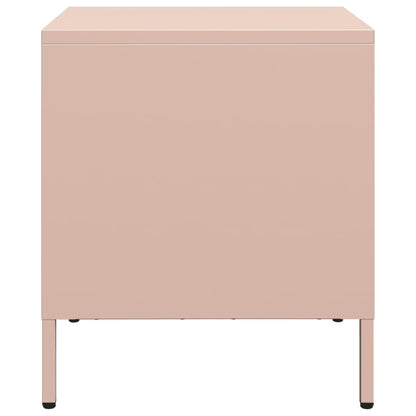 Mesas de cabeceira 2 pcs 35x39x43,5 cm aço rosa