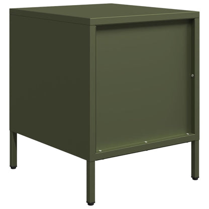 Bedside tables 2 pcs 35x39x43.5 cm steel olive green