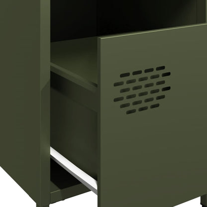 Bedside tables 2 pcs 35x39x43.5 cm steel olive green