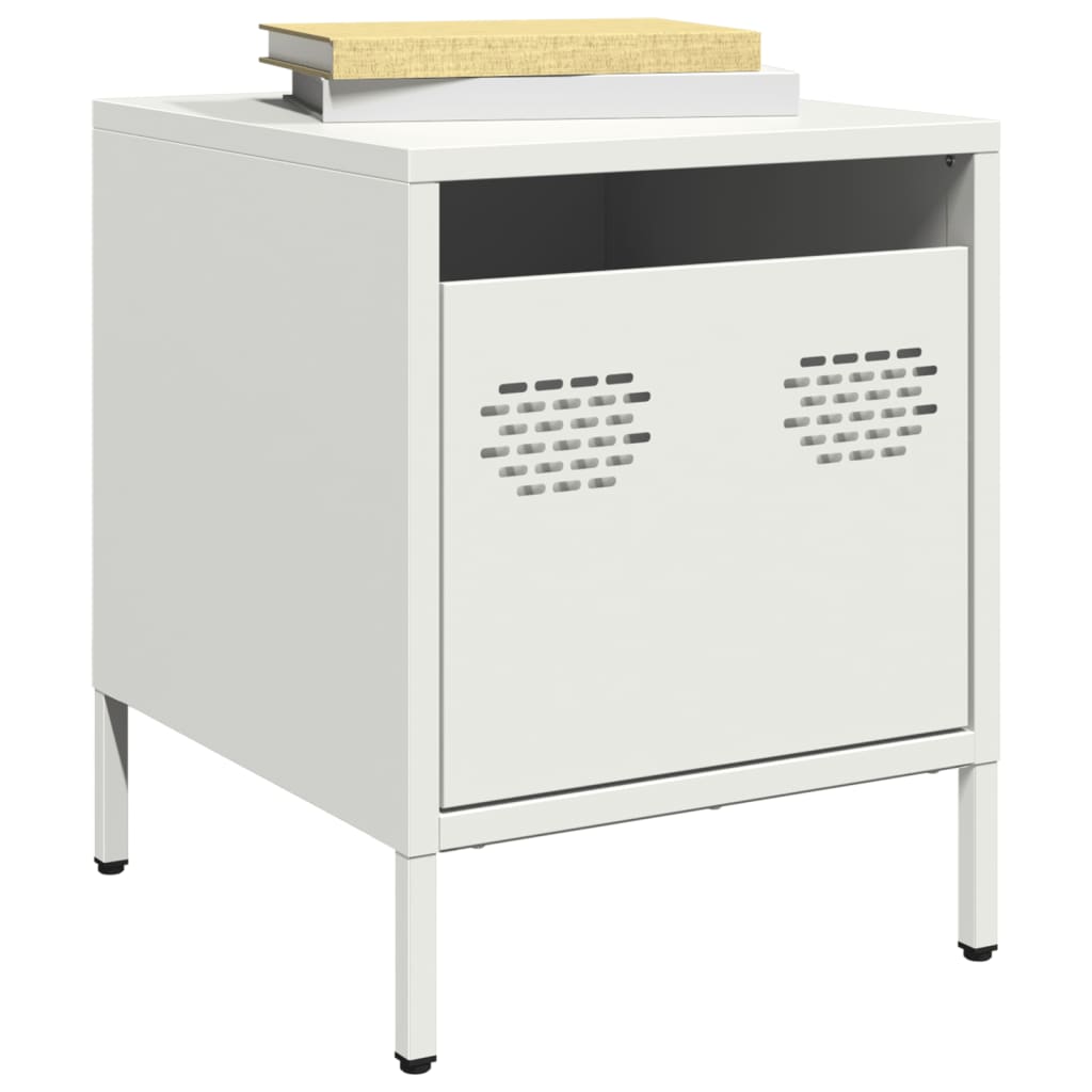 Mesa de cabeceira 35x39x43,5 cm aço branco