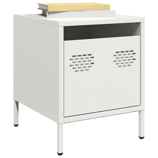 Mesa de cabeceira 35x39x43,5 cm aço branco