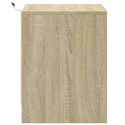 Bedside tables with LEDs 2 pcs made from Sonoma oak wood