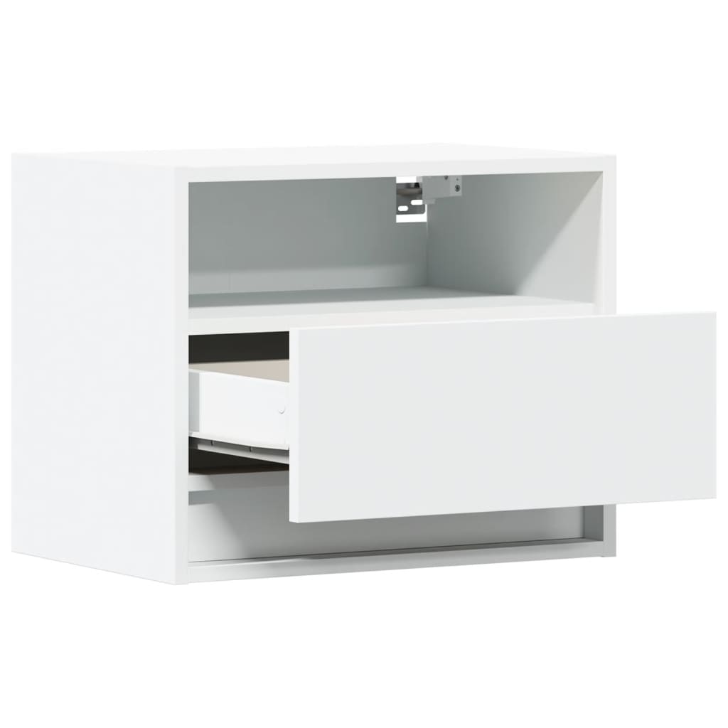 Mesa de cabeceira de parede com luzes LED branco