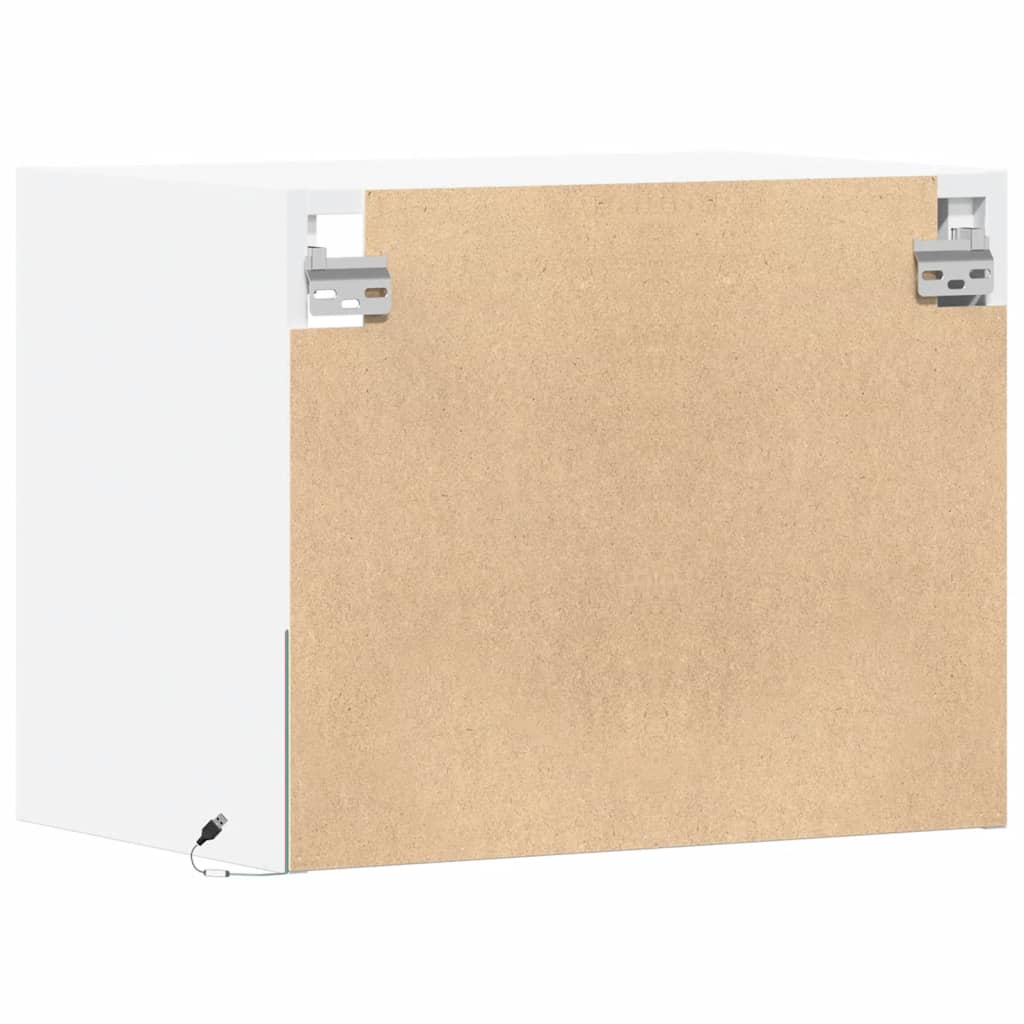 Mesa de cabeceira de parede com luzes LED branco