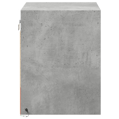 Mesas de cabeceira de parede c/ luzes LED 2pcs cinzento cimento