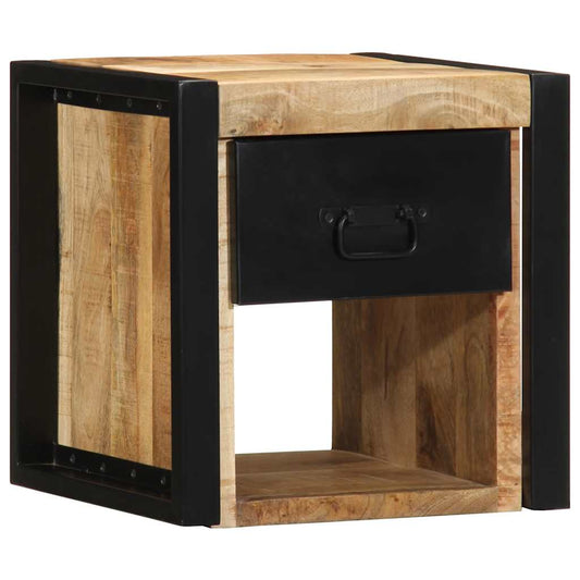 Bedside table 40x35x40 cm solid rough mango wood