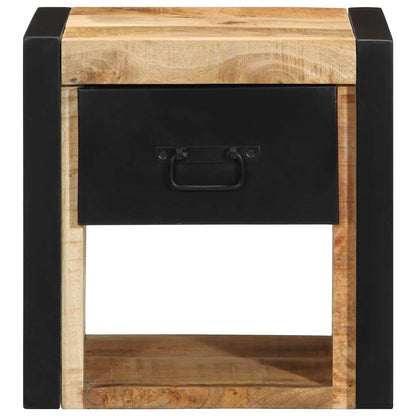 Bedside table 40x35x40 cm solid rough mango wood
