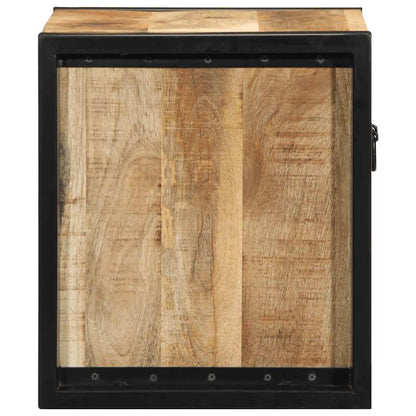 Bedside table 40x35x40 cm solid rough mango wood