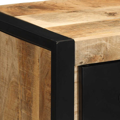 Bedside table 40x35x40 cm solid rough mango wood