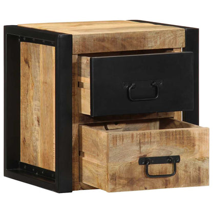 Bedside table 40x35x40 cm solid rough mango wood