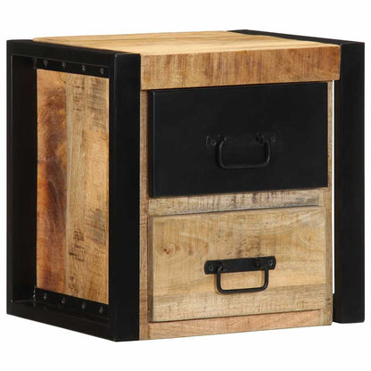 Bedside table 40x35x40 cm solid rough mango wood