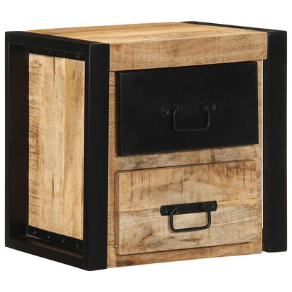 Bedside table 40x35x40 cm solid rough mango wood