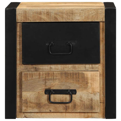 Bedside table 40x35x40 cm solid rough mango wood