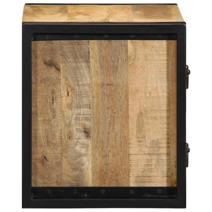 Bedside table 40x35x40 cm solid rough mango wood