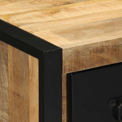 Bedside table 40x35x40 cm solid rough mango wood