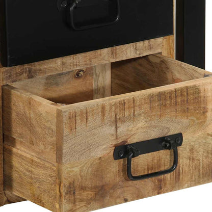 Bedside table 40x35x40 cm solid rough mango wood